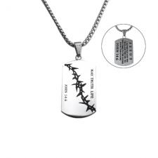 Stainless Steel Dog Tag w/ JOHN 14:6 Verse & Chain